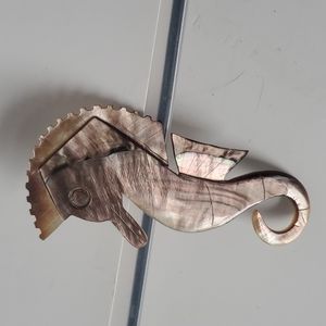 Mother of Pearl Seahorse Brooch